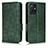 Leather Case Stands Flip Cover Holder C02X for Vivo iQOO Z6 5G Green