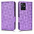 Leather Case Stands Flip Cover Holder C02X for Vivo iQOO Z6 5G Purple