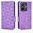 Leather Case Stands Flip Cover Holder C02X for Vivo iQOO Z6 Pro 5G Purple