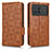 Leather Case Stands Flip Cover Holder C02X for Vivo X Note Brown