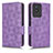 Leather Case Stands Flip Cover Holder C02X for Vivo Y02 Purple