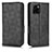 Leather Case Stands Flip Cover Holder C02X for Vivo Y10 Black