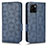 Leather Case Stands Flip Cover Holder C02X for Vivo Y10 Blue