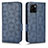 Leather Case Stands Flip Cover Holder C02X for Vivo Y32t Blue