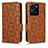 Leather Case Stands Flip Cover Holder C02X for Vivo Y35 4G