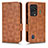 Leather Case Stands Flip Cover Holder C02X for Xiaomi Black Shark 5 5G Brown