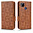 Leather Case Stands Flip Cover Holder C02X for Xiaomi POCO C31 Brown