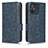 Leather Case Stands Flip Cover Holder C02X for Xiaomi Poco C55 Blue