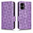 Leather Case Stands Flip Cover Holder C02X for Xiaomi Poco M4 5G Purple