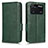 Leather Case Stands Flip Cover Holder C02X for Xiaomi Poco M4 Pro 4G Green