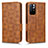 Leather Case Stands Flip Cover Holder C02X for Xiaomi Poco M4 Pro 5G Brown