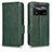 Leather Case Stands Flip Cover Holder C02X for Xiaomi Poco X4 Pro 5G Green