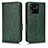 Leather Case Stands Flip Cover Holder C02X for Xiaomi Redmi 10 India Green