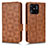 Leather Case Stands Flip Cover Holder C02X for Xiaomi Redmi 10 Power Brown