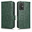 Leather Case Stands Flip Cover Holder C02X for Xiaomi Redmi 11 Prime 4G Green