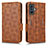 Leather Case Stands Flip Cover Holder C02X for Xiaomi Redmi K50 Gaming 5G Brown