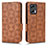 Leather Case Stands Flip Cover Holder C02X for Xiaomi Redmi K50i 5G Brown