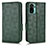 Leather Case Stands Flip Cover Holder C02X for Xiaomi Redmi Note 10 4G Green