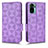 Leather Case Stands Flip Cover Holder C02X for Xiaomi Redmi Note 10 4G Purple