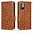 Leather Case Stands Flip Cover Holder C02X for Xiaomi Redmi Note 10 5G Brown