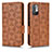 Leather Case Stands Flip Cover Holder C02X for Xiaomi Redmi Note 10 JE 5G Brown