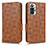 Leather Case Stands Flip Cover Holder C02X for Xiaomi Redmi Note 10 Pro 4G Brown