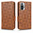 Leather Case Stands Flip Cover Holder C02X for Xiaomi Redmi Note 10 Pro Max Brown