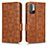 Leather Case Stands Flip Cover Holder C02X for Xiaomi Redmi Note 10T 5G Brown