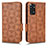 Leather Case Stands Flip Cover Holder C02X for Xiaomi Redmi Note 11 4G (2022) Brown