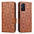 Leather Case Stands Flip Cover Holder C02X for Xiaomi Redmi Note 11 Pro 4G Brown