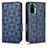 Leather Case Stands Flip Cover Holder C02X for Xiaomi Redmi Note 11 SE India 4G Blue