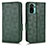 Leather Case Stands Flip Cover Holder C02X for Xiaomi Redmi Note 11 SE India 4G Green