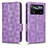 Leather Case Stands Flip Cover Holder C02X for Xiaomi Redmi Note 11E Pro 5G Purple