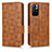 Leather Case Stands Flip Cover Holder C02X for Xiaomi Redmi Note 11T 5G Brown
