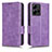 Leather Case Stands Flip Cover Holder C02X for Xiaomi Redmi Note 12 4G Purple