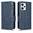 Leather Case Stands Flip Cover Holder C02X for Xiaomi Redmi Note 12 Pro+ Plus 5G Blue