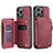 Leather Case Stands Flip Cover Holder C03S for Apple iPhone 13 Pro Max Red