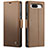 Leather Case Stands Flip Cover Holder C03S for Google Pixel 8a 5G Brown