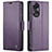 Leather Case Stands Flip Cover Holder C03S for Oppo A78 4G Purple