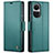 Leather Case Stands Flip Cover Holder C03S for Oppo Reno10 Pro 5G Green