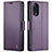 Leather Case Stands Flip Cover Holder C03S for Oppo Reno8 T 4G Purple