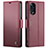 Leather Case Stands Flip Cover Holder C03S for Oppo Reno8 T 4G Red