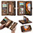 Leather Case Stands Flip Cover Holder C03S for Samsung Galaxy A04s Brown