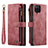 Leather Case Stands Flip Cover Holder C03S for Samsung Galaxy A12 5G Red