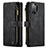 Leather Case Stands Flip Cover Holder C03S for Samsung Galaxy A13 4G Black