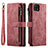 Leather Case Stands Flip Cover Holder C03S for Samsung Galaxy A22 5G Red