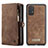 Leather Case Stands Flip Cover Holder C03S for Samsung Galaxy A32 4G Brown