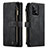 Leather Case Stands Flip Cover Holder C03S for Samsung Galaxy A33 5G Black