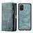 Leather Case Stands Flip Cover Holder C03S for Samsung Galaxy A51 5G Blue
