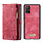 Leather Case Stands Flip Cover Holder C03S for Samsung Galaxy A51 5G Red